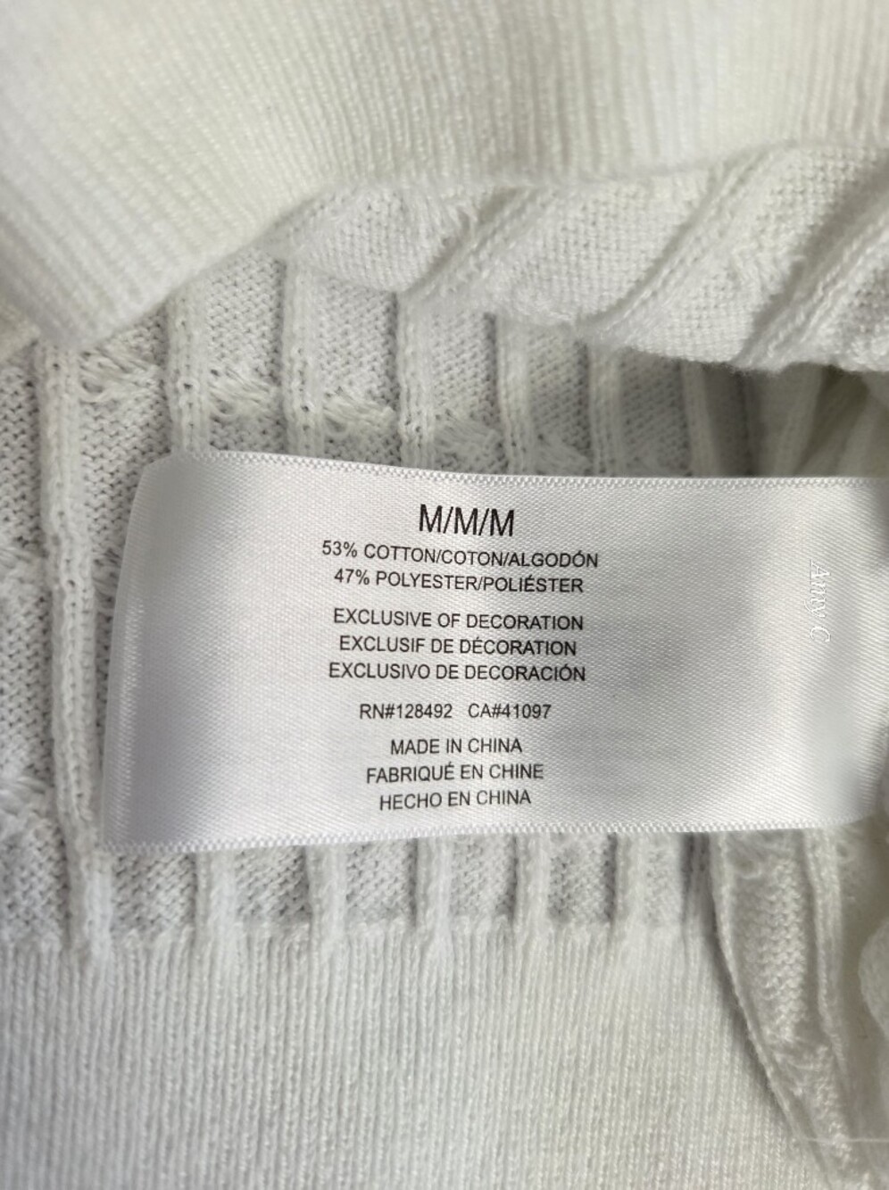 Greg Norman Women’s White/Cream Cable Knit V-Neck Sweater Size M - Picture 7 of 10
